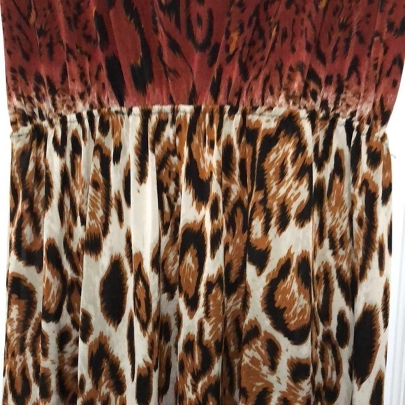 Silk Blend Animal Print Maxi Dress Size Medium - Picture 5 of 6